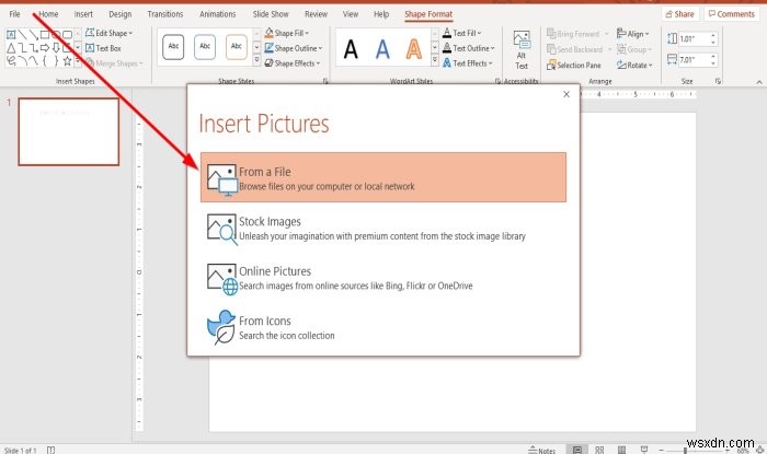MicrosoftPowerPointのテキスト内に画像を追加する方法 