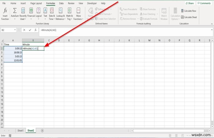 Microsoft Excelで時、分、秒の関数を使用する方法 