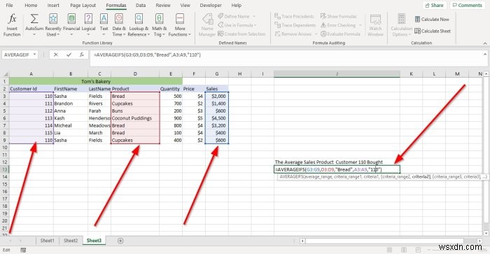 MicrosoftExcelでAVERAGEIFとAVERAGEIFSを使用する方法 