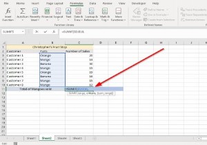 MicrosoftExcelでSUMIFおよびSUMIFS関数を使用する方法 