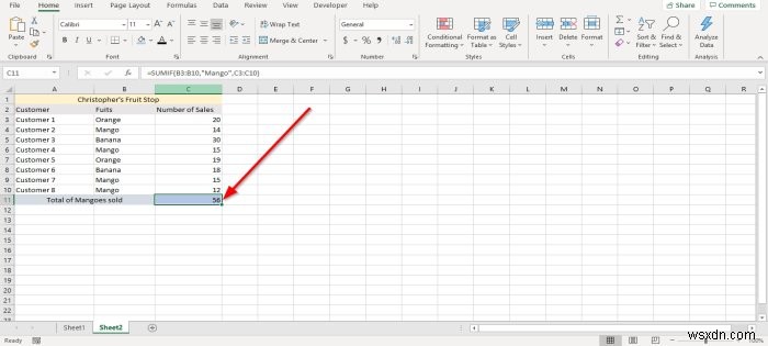 MicrosoftExcelでSUMIFおよびSUMIFS関数を使用する方法 