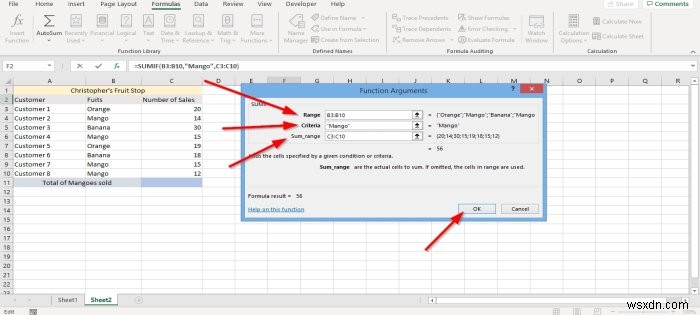 MicrosoftExcelでSUMIFおよびSUMIFS関数を使用する方法 