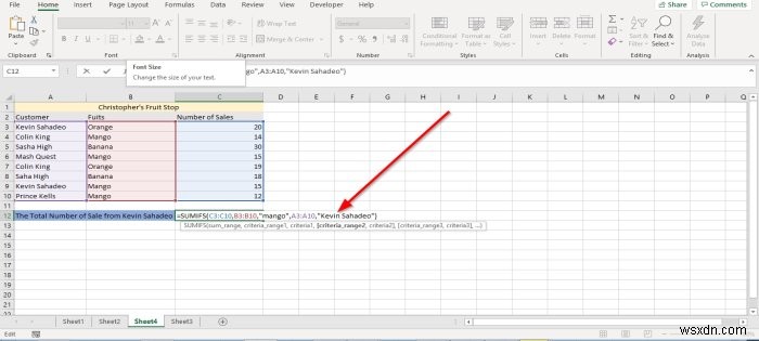 MicrosoftExcelでSUMIFおよびSUMIFS関数を使用する方法 