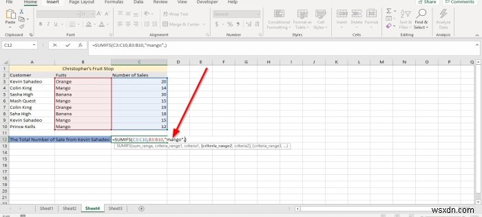 MicrosoftExcelでSUMIFおよびSUMIFS関数を使用する方法 