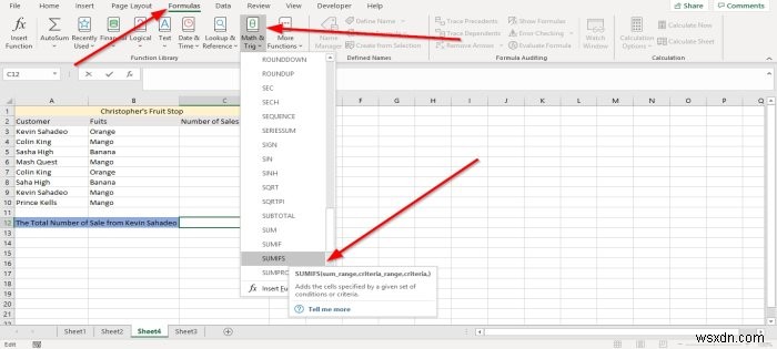 MicrosoftExcelでSUMIFおよびSUMIFS関数を使用する方法 