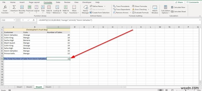 MicrosoftExcelでSUMIFおよびSUMIFS関数を使用する方法 