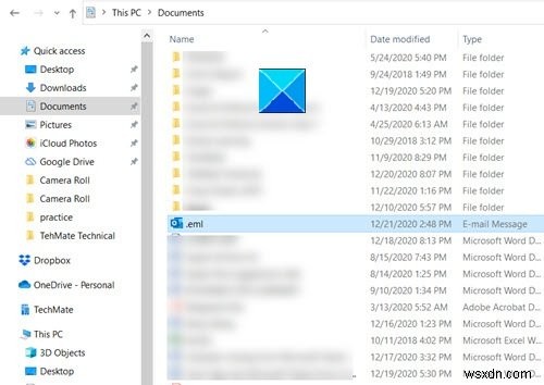 OutlookでMIMEメールと添付ファイルを開く方法 