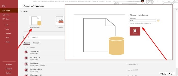 MicrosoftAccessでデータベースを作成する方法 