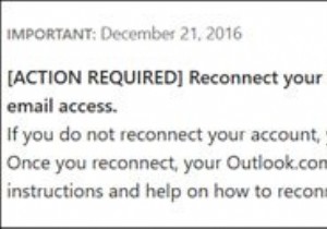中断のない電子メールアクセスのためにOutlookをOutlook.comに再接続します 
