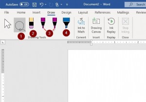 [描画]タブツールを使用してMicrosoftWordで描画する方法 