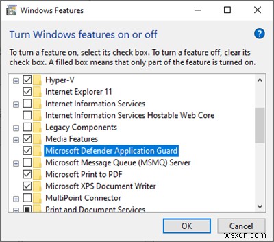 Microsoft Defender Application GuardforOfficeを有効または無効にする 