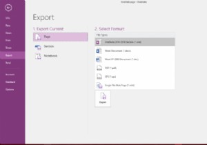 OneNoteファイル、メモ、ノートブックをさまざまな形式にエクスポートする方法 