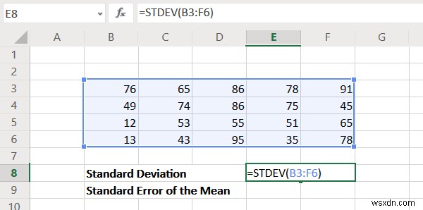Excelで平均の標準偏差と標準誤差を計算する方法 