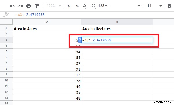 Excelでヘクタールとエーカーの間でセルを変換する方法 