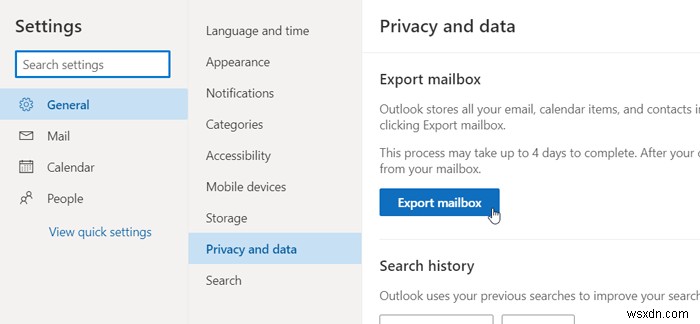 Outlook.comからメールボックスをダウンロードまたはエクスポートする方法 