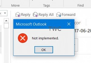 Windows上のOutlookで実装されていないエラーを修正 