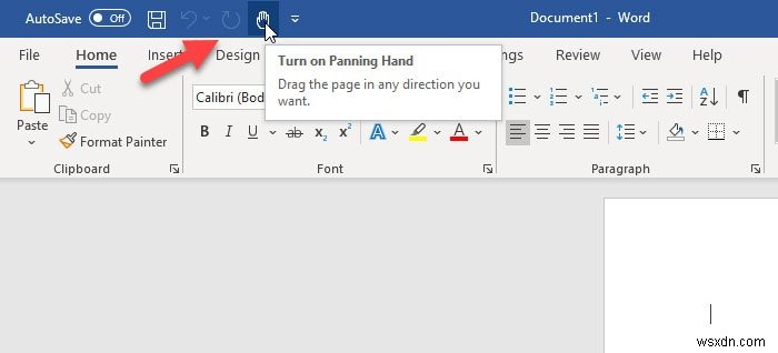 MicrosoftOfficeアプリでPanningHandを有効にして使用する方法 