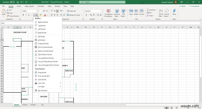 Excelを使用して簡単な平面図を設計する方法 
