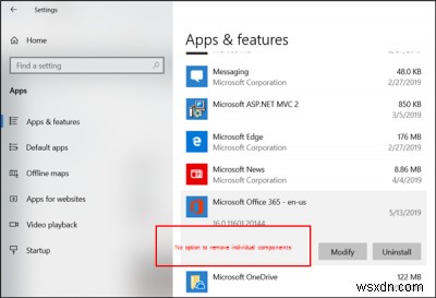 Windowsコンピューターから個々のOfficeアプリをアンインストールする方法 