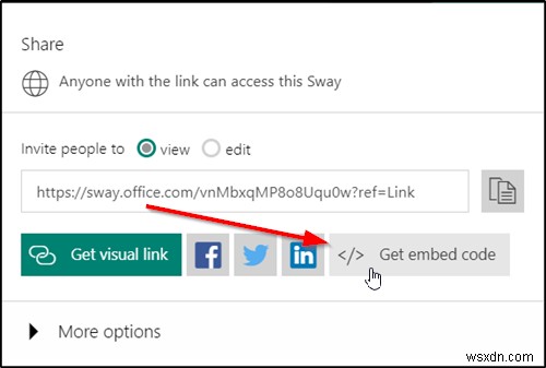 MicrosoftSwayにコンテンツを埋め込む方法 