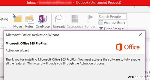 OfficeアプリでのMicrosoft365ライセンスのない製品エラーを修正します 