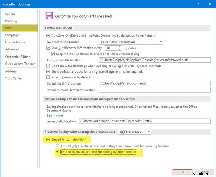 PowerPointにフォントを埋め込む方法 