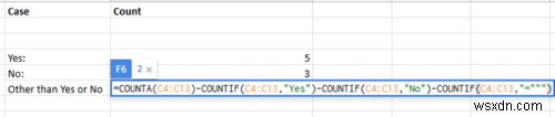 Excelで「はい」または「いいえ」のエントリの数を数える方法 