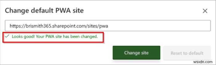 ProjectHomeのデフォルトのPWAサイトを変更する方法 