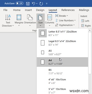 MicrosoftWordで用紙サイズを変更する方法 