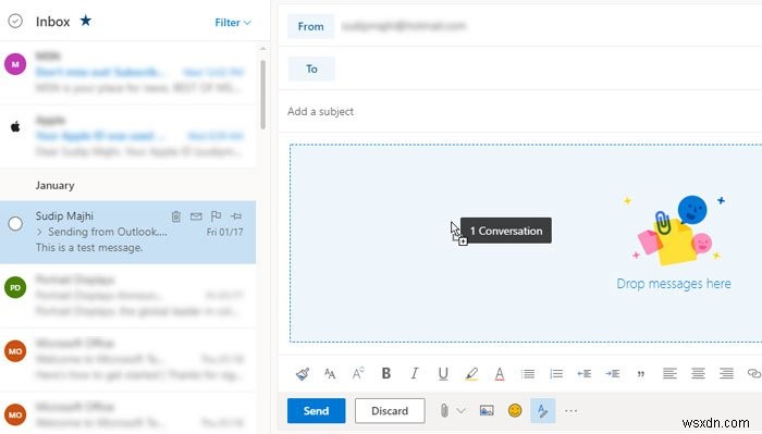Outlookから添付ファイルとしてメールを転送する方法 