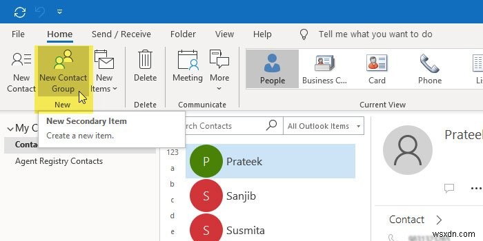 Outlookで連絡先グループを作成し、メールをまとめて送信する方法 