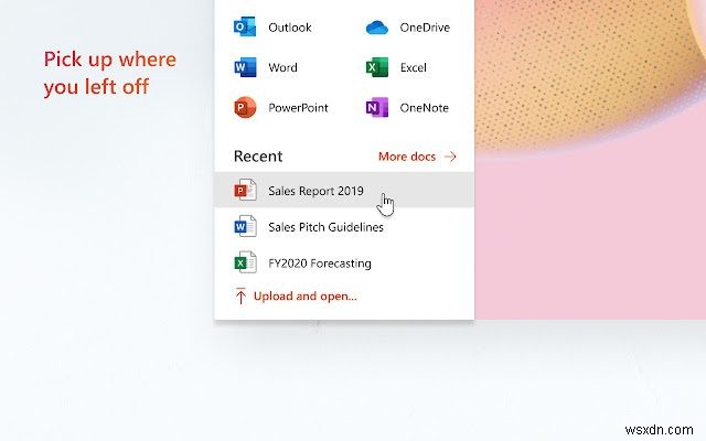 Chrome用のMicrosoftOfficeOnlineで開くと、Officeファイルを表示できます 
