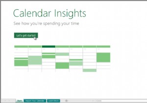 CalendarInsightsワークブックをExcelのデータと一緒に保存する方法 