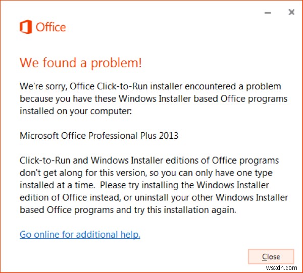 Windows11/10でのOfficeClick-to-RunインストーラーとMSIの問題 
