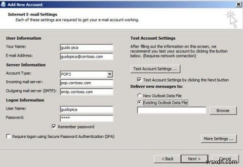 エラー0x8004010F、Outlookデータファイルにアクセスできません 