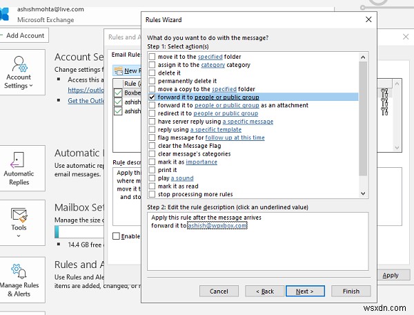 MicrosoftOutlookで電子メールを自動的に転送する方法 