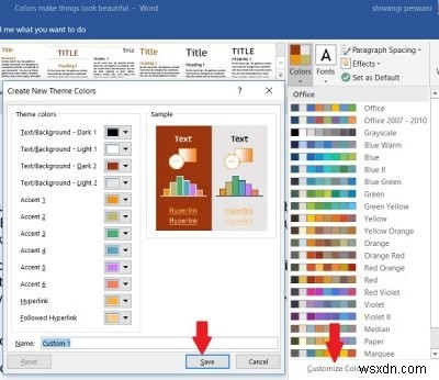 MicrosoftOfficeプログラムでドキュメントのテーマの色を変更する方法 