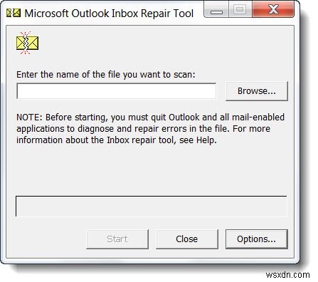 破損したOutlookPST＆OST個人データファイルを受信トレイ修復ツールなどで修復します。 