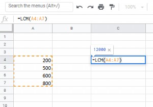 Excelで最小公倍数または最大公約数を見つける 