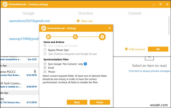 OutlookとGmailの連絡先を同期する方法 