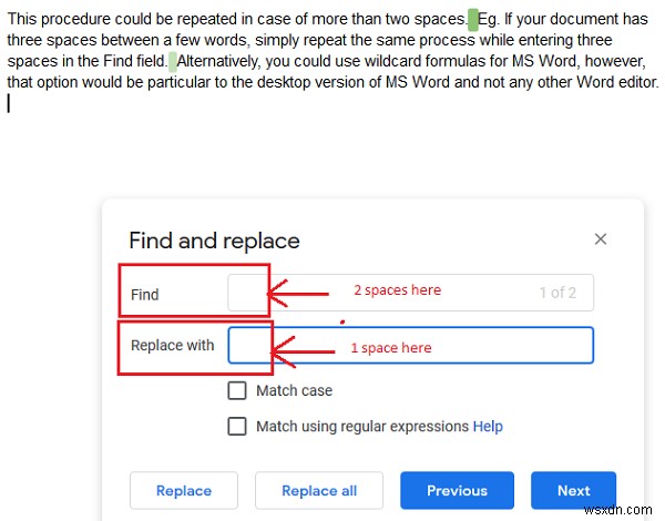 Wordの単語間の余分なダブルスペースを削除する方法 