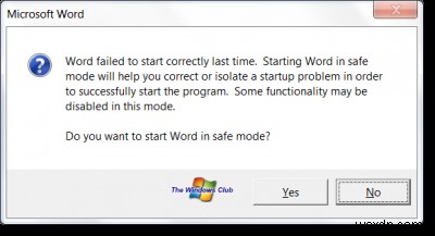 修正MicrosoftWordがWindowsコンピュータで動作しなくなった 