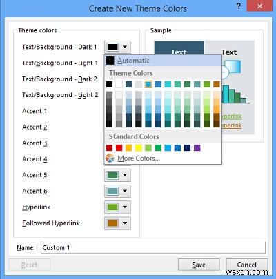 カスタマイズ、テーマの色の変更、MicrosoftOfficeのデフォルトフォント 