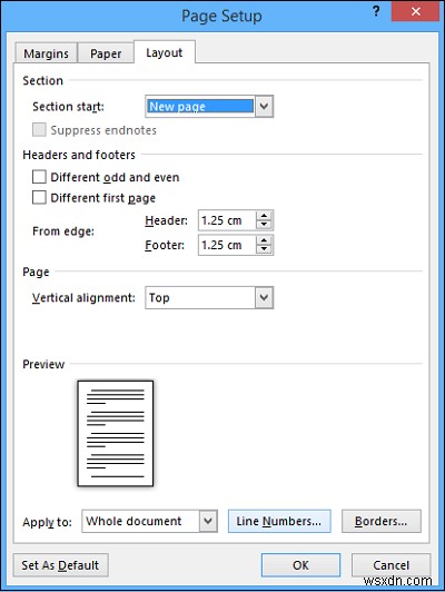 MicrosoftWord文書に行番号を追加する方法 