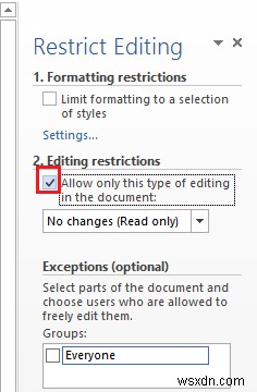 MicrosoftWordで編集制限を設定する方法 