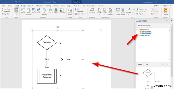 Lucidchartでフローチャートを作成し、MicrosoftWordにインポートします 