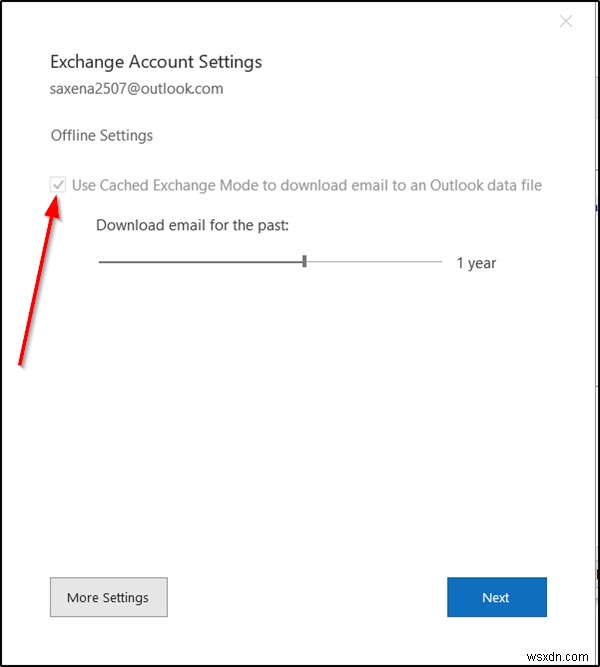 Outlookでオフラインに保つ電子メールの量を変更する方法 
