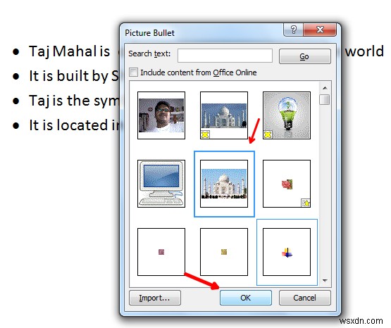MicrosoftWordで画像を箇条書きとして使用する方法 