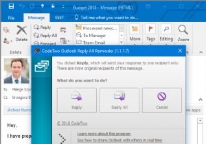 Reply AllReminderPluginを使用してOutlookのすべてに自動的に返信する 