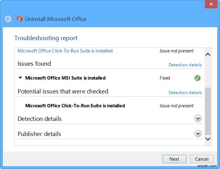 MicrosoftOfficeアンインストーラツールを使用してMicrosoftOfficeまたはOffice365を削除またはアンインストールする 